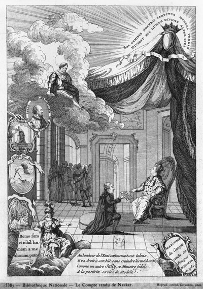 Allegoria del Rapporto Presentato a Luigi XVI (1754-93) da Jacques Necker (1732-1804) nel 1781 da French School